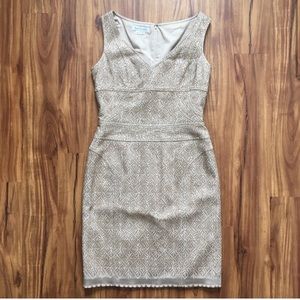 Tan/ champagne/ gold Kay Unger double lined dress size 10